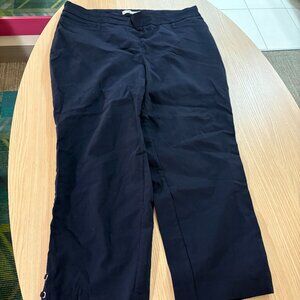 Dalia Dress Pants Size 14W Solid Black Embellished Cuff Rayon Nylon Pull On